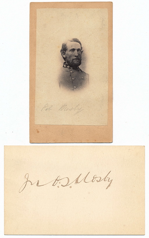 Confederate Colonel John S. Mosby & Signature