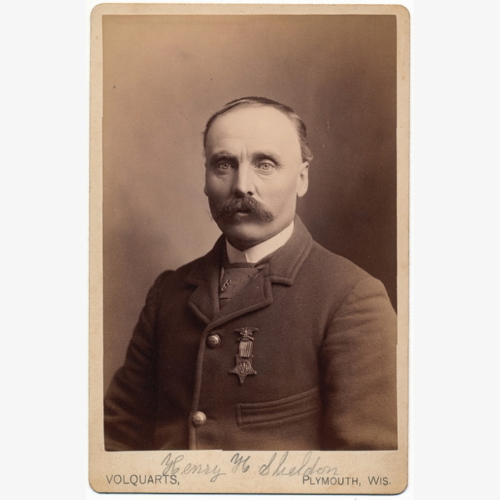 Private Henry Sheldon 2nd & 3rd Iowa Infantry Cabinet Card