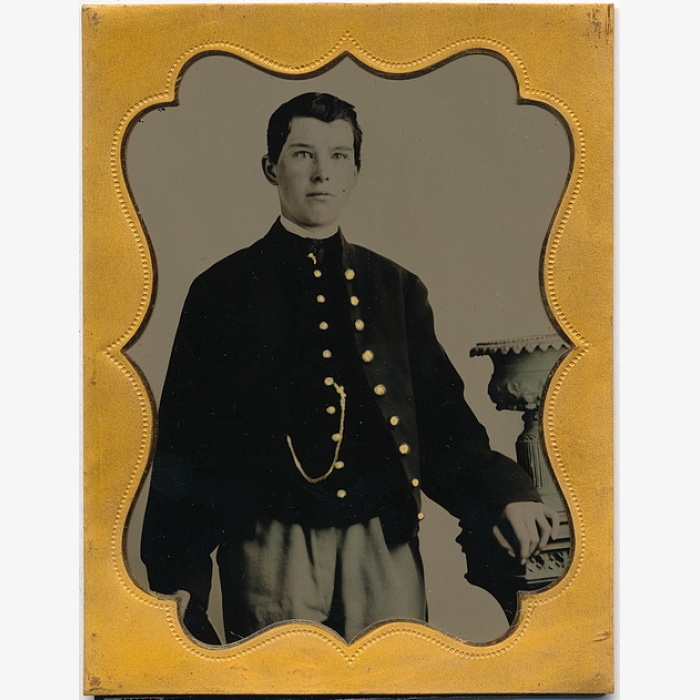Half Plate Federal Boy Soldier Ambrotype