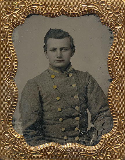 Handsome Confederate Officer Ambrotype