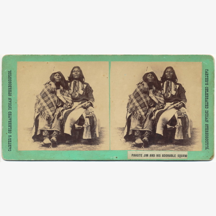 Pahute Jim & His Squaw Stereoview