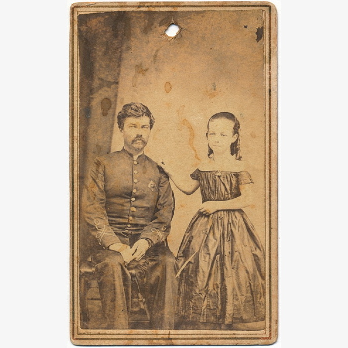 Veteran Iowa Soldier and Daughter CDV