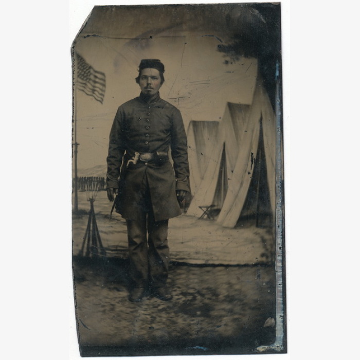 Federal Infantryman With Coal Black Hands