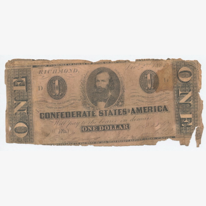 1862 Confederate $1 Note