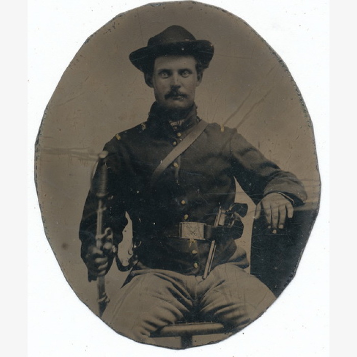 Double Armed Federal Cavalryman
