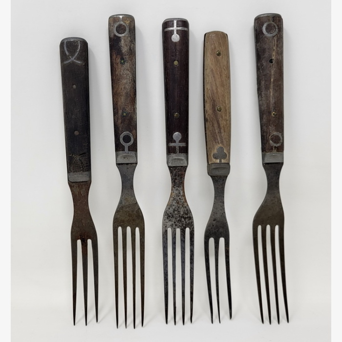 Set Of 5 Civil War Period Forks