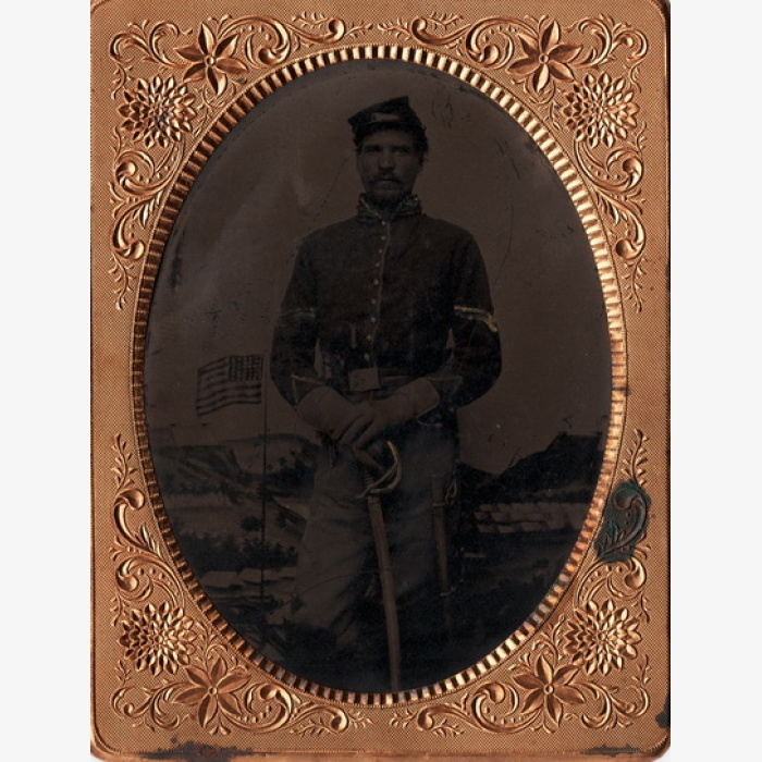 Double Armed Federal Cavalryman